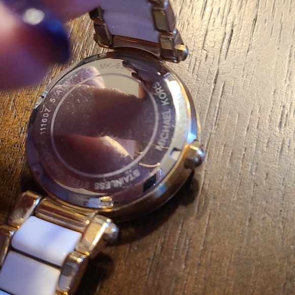 Michael Kors white enamel watch main image 4